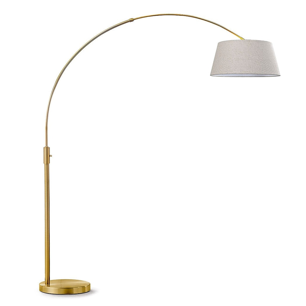 Orbita 81H LED Dimmable Retractable Arch Floor Lamp, Bulb included, Antique Brass Finish