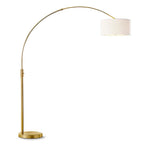 Orbita 81H LED Dimmable Retractable Arch Floor Lamp, Bulb included, Antique Brass Finish