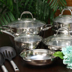 Oster Ridgewell 13 piece Stainless Steel Belly Shape Cookware Set