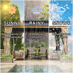EROMMY Hardtop Gazebo,Outdoor Pergola with Double Roof & Netting & Curtains,Heavy Duty Canopy for Patio, Backyard, Pool party