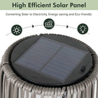 Outdoor Floor Solar Light 2-Pack, All-Weather Wicker Solar Patio Lamp Waterproof Outside Solar Deck Lamp for Porch, Yard, Garden