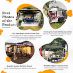 Hardtop Gazebo for Backyard – Permanent Pergola with Netting, Curtains & Double Roof, All-Weather Outdoor Shelter