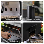 Outdoor Wood Fired Pizza Oven 2-Layer Pizza Maker Outside Pizza Grill for Backyard Parties - 12 inch