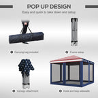Outsunny 10' x 10' Heavy Duty Pop Up Canopy with Removable Mesh Sidewall Netting, Easy Setup Design, Outdoor Party Event