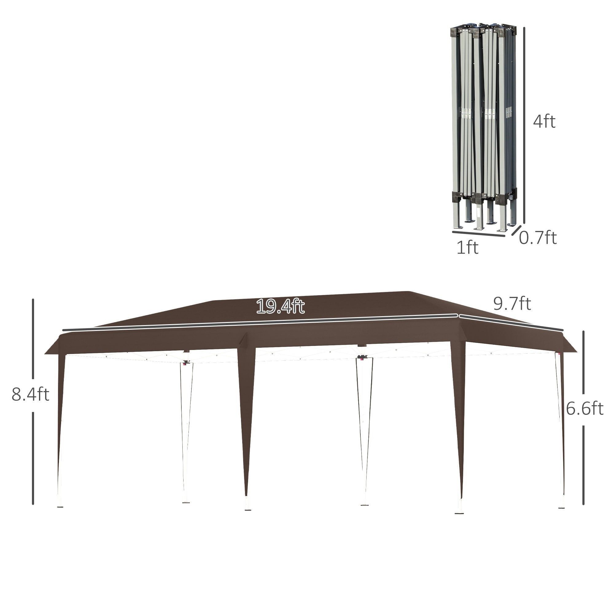 Outsunny Heavy Duty Pop Up Canopy with Sturdy Frame, UV Fighting Roof, Carry Bag for Patio, Backyard, Beach, Garden