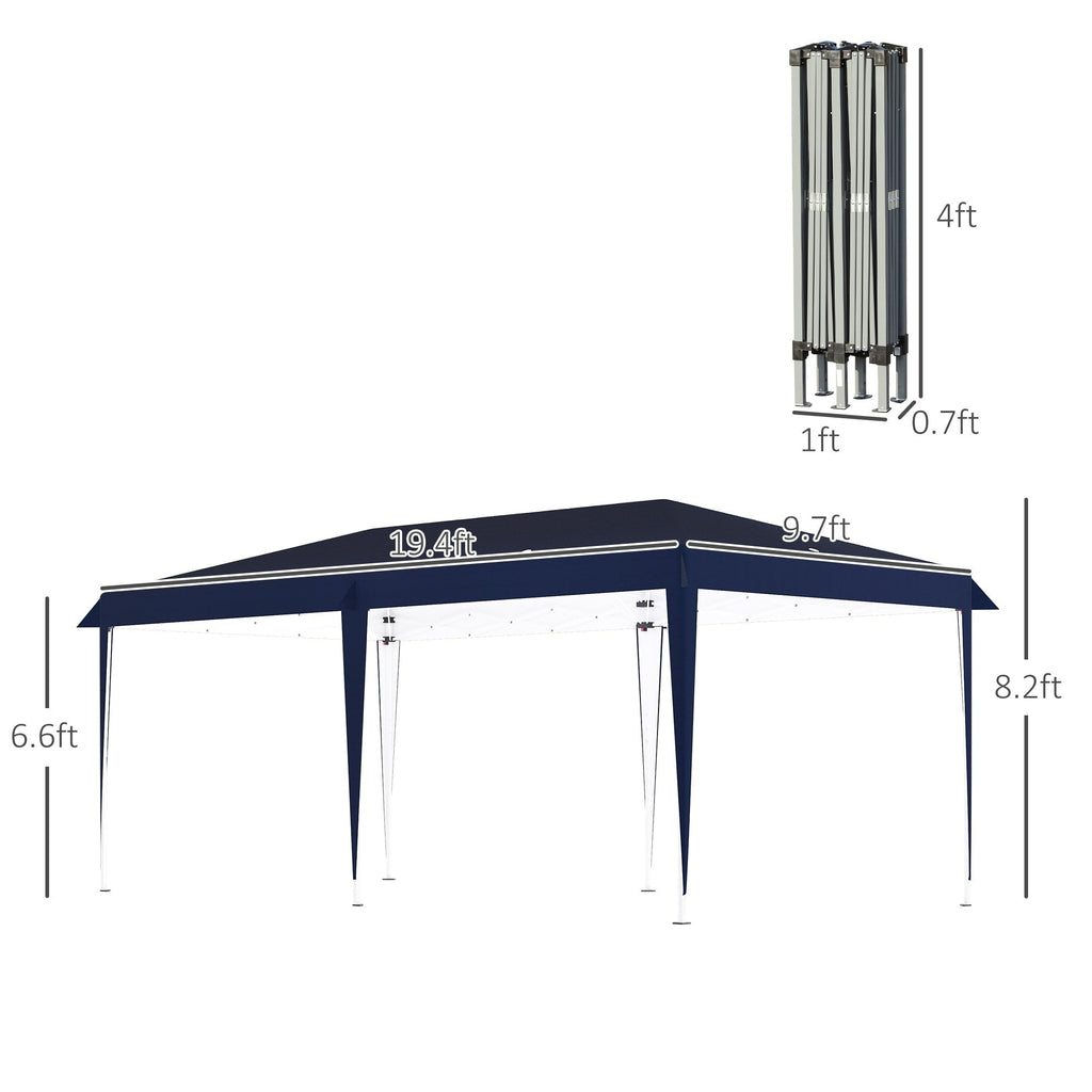 Outsunny Heavy Duty Pop Up Canopy with Sturdy Frame, UV Fighting Roof, Carry Bag for Patio, Backyard, Beach, Garden