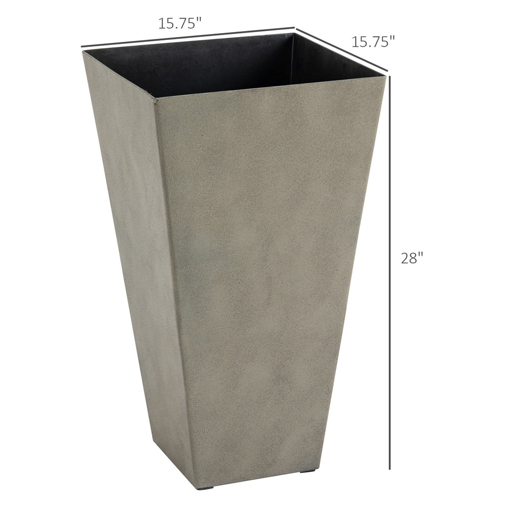 Outsunny 28 Tall Plastic Flower Pot, Set of 3, Large Outdoor & Indoor Plastic Garden Planters, for Entryway, Patio, Yard