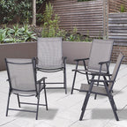 Outsunny 4-piece Folding Patio Chair Set with a Simple & Chic Design, Comfortable for the Deck, Garden, Yard & Travel