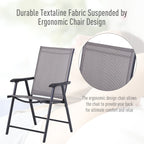 Outsunny 4-piece Folding Patio Chair Set with a Simple & Chic Design, Comfortable for the Deck, Garden, Yard & Travel