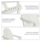 Outsunny Folding Adirondack Chair, HDPE Outdoor All Weather Plastic Lounge Beach Chairs for Patio Deck and Lawn Furniture