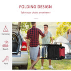 Outsunny Folding Rocking Chair Set with Padded Seat and Back, Pillow