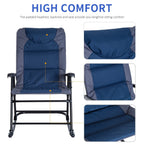 Outsunny Folding Rocking Chair Set with Padded Seat and Back, Pillow