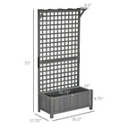 Outsunny Wood Planter with Trellis, Raised Garden Bed for Climbing Plants w/ Drainage Holes and Roof