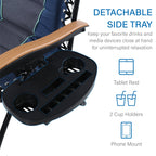 Oversize XL Padded Zero Gravity Lounge Chair Wider Armrest Adjustable Recliner with Cup Holder - N/A