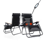Oversize XL Padded Zero Gravity Lounge Chair Wider Armrest Adjustable Recliner with Cup Holder - N/A