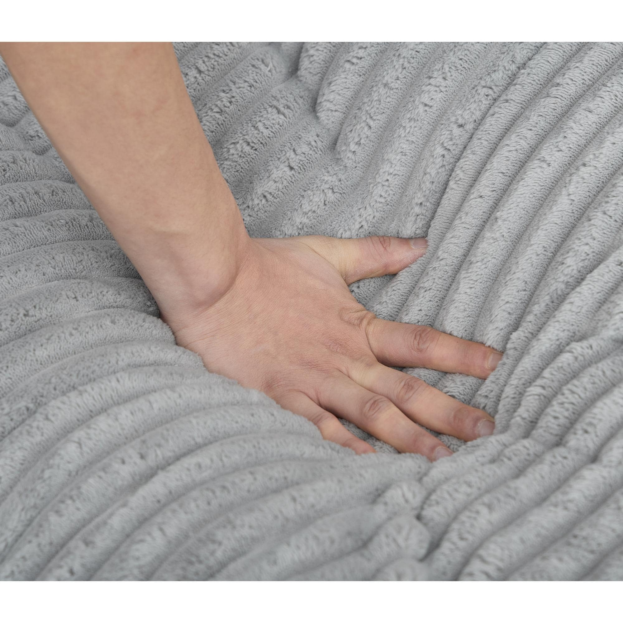 Oversized Chaise Lounge Fluffy Corduroy Sofa Bed Adjustable