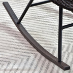 OVIOS 3-piece Patio Rocking Chair Bistro Set with Glass Coffee Table