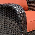 OVIOS 5-piece Patio Wicker High Back Conversation Set