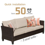 OVIOS 5-piece Patio Furniture Wicker Outdoor High-back Seating Set
