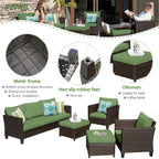 OVIOS 5-piece Patio Furniture Wicker Outdoor High-back Seating Set