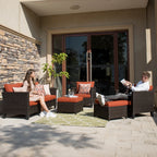 OVIOS 5-piece Patio Furniture Wicker Outdoor High-back Seating Set