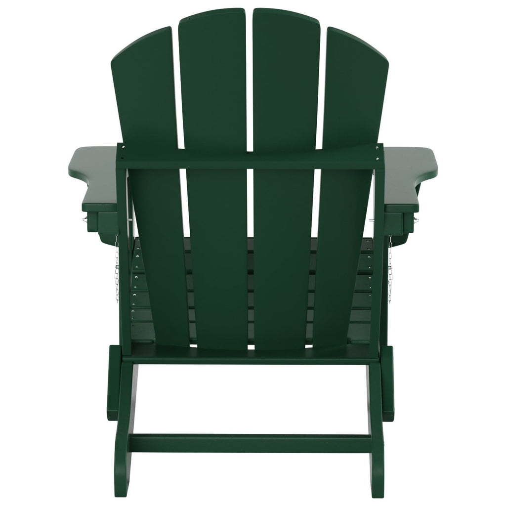 Polytrends Laguna Hdpe All Weather Outdoor Patio Foldable Adirondack Chair With Ottoman (2-Piece Set)