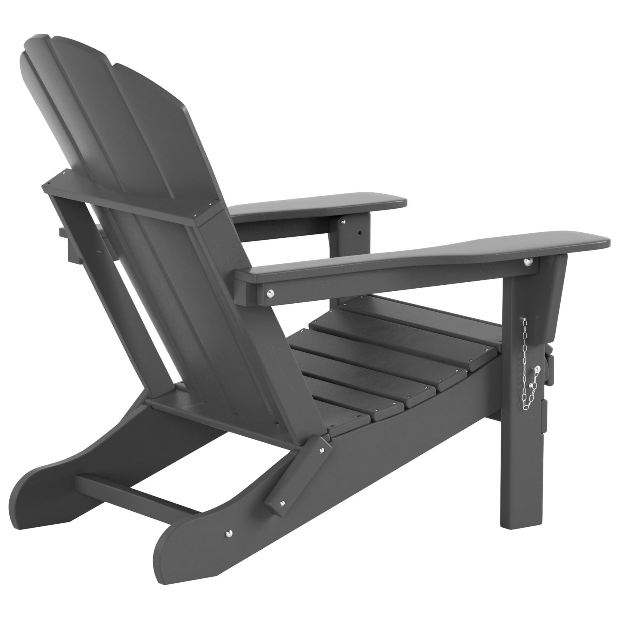 Polytrends Laguna Hdpe All Weather Outdoor Patio Foldable Adirondack Chair With Ottoman (2-Piece Set)