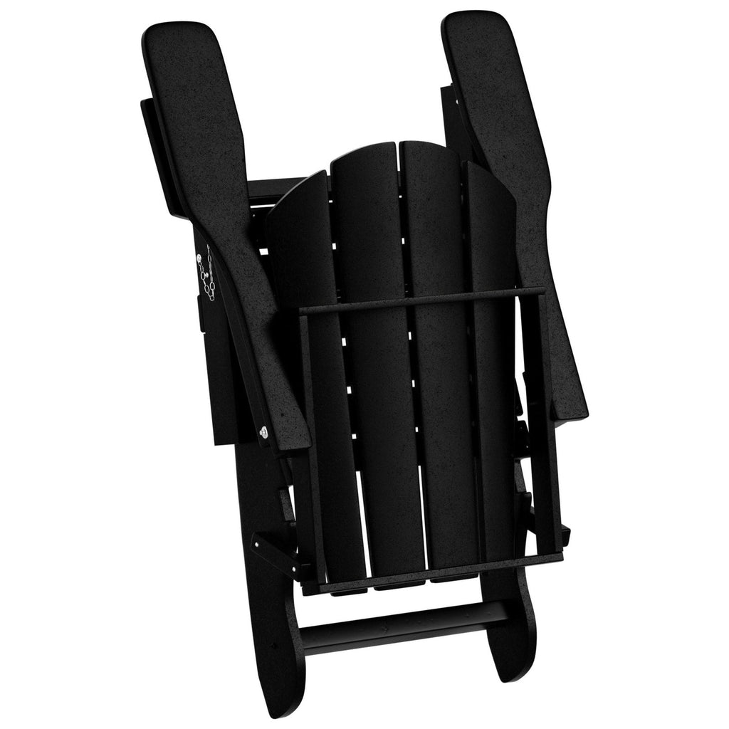 Polytrends Laguna Hdpe All Weather Outdoor Patio Foldable Adirondack Chair With Ottoman (2-Piece Set)
