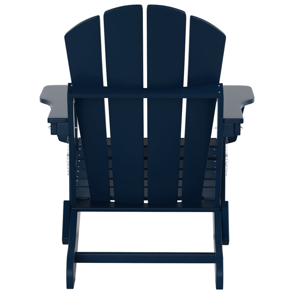Polytrends Laguna Hdpe All Weather Outdoor Patio Foldable Adirondack Chair With Ottoman (2-Piece Set)