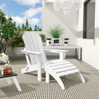 Polytrends Laguna Hdpe All Weather Outdoor Patio Foldable Adirondack Chair With Ottoman (2-Piece Set)