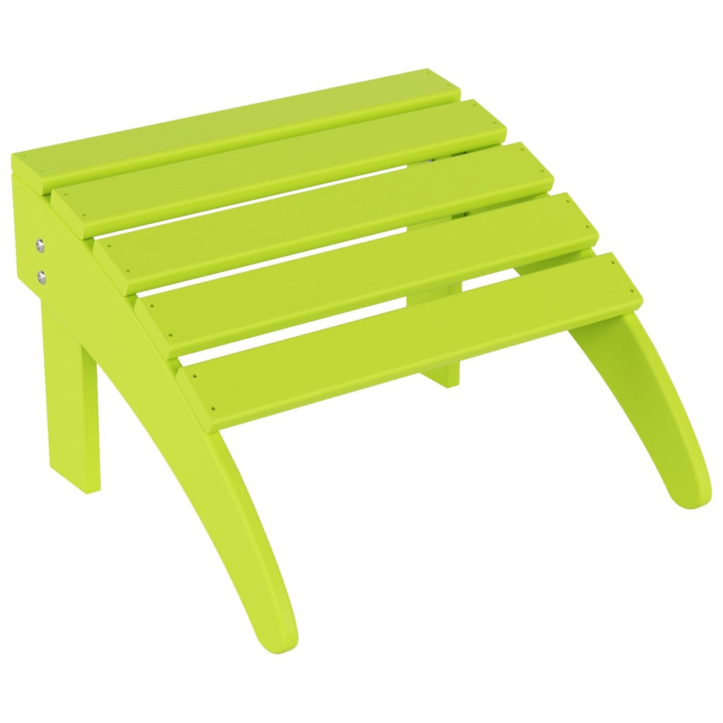 Polytrends Laguna Hdpe All Weather Outdoor Patio Foldable Adirondack Chair With Ottoman (2-Piece Set)