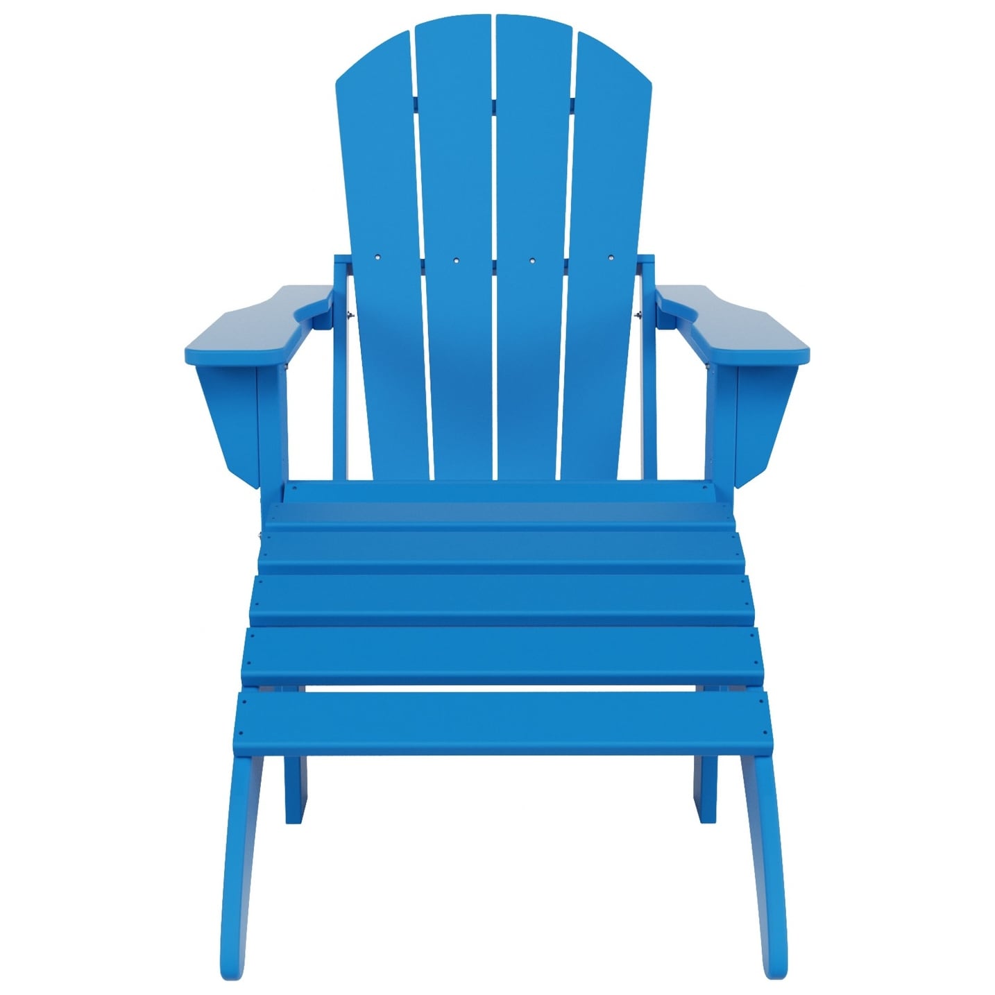 Polytrends Laguna Hdpe All Weather Outdoor Patio Foldable Adirondack Chair With Ottoman (2-Piece Set)