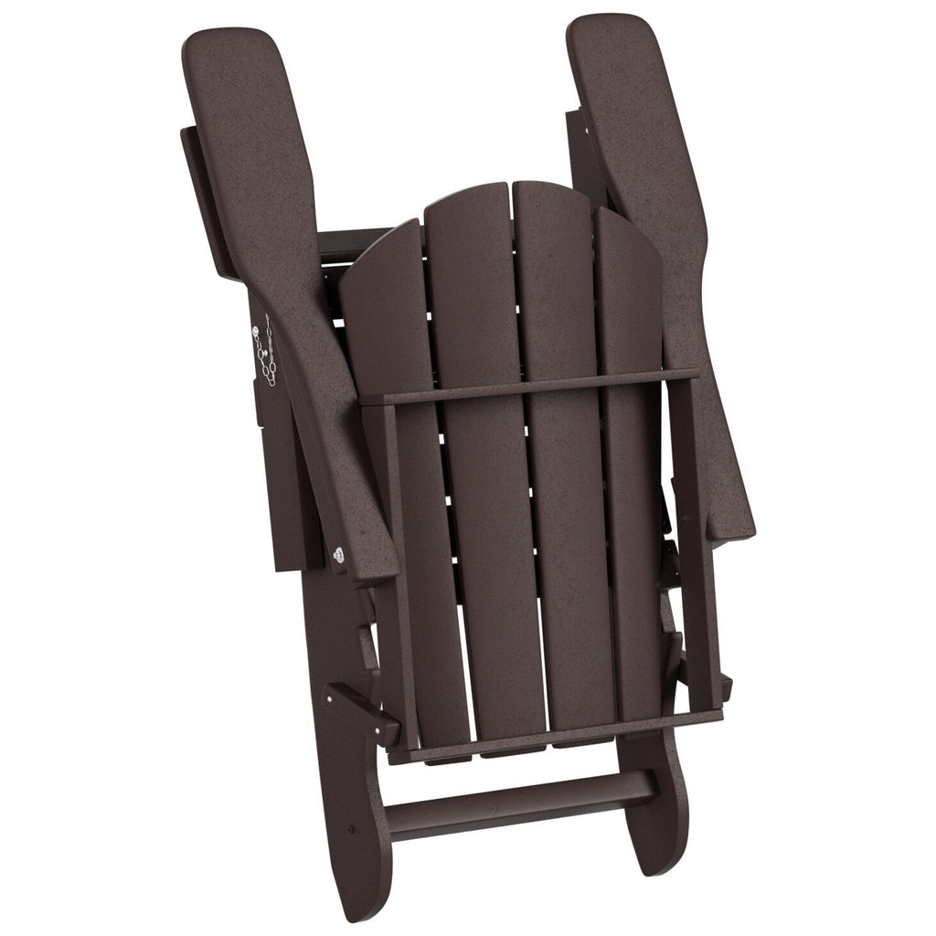 Polytrends Laguna Hdpe All Weather Outdoor Patio Foldable Adirondack Chair With Ottoman (2-Piece Set)