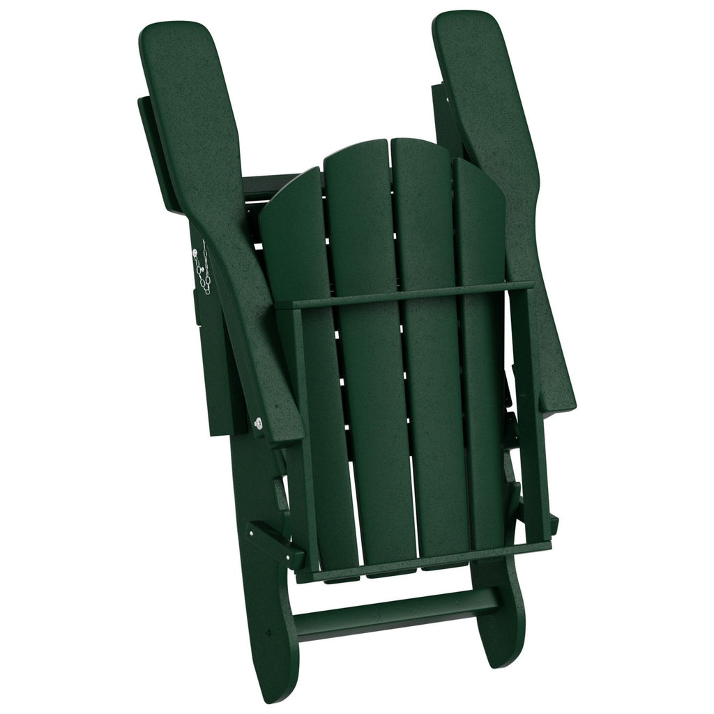 Polytrends Laguna Hdpe All Weather Outdoor Patio Foldable Adirondack Chair With Ottoman (2-Piece Set)