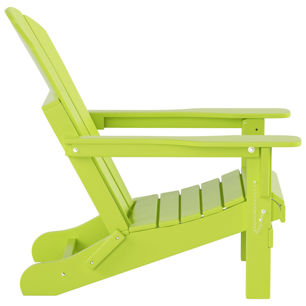 Polytrends Laguna Hdpe All Weather Outdoor Patio Foldable Adirondack Chair With Ottoman (2-Piece Set)