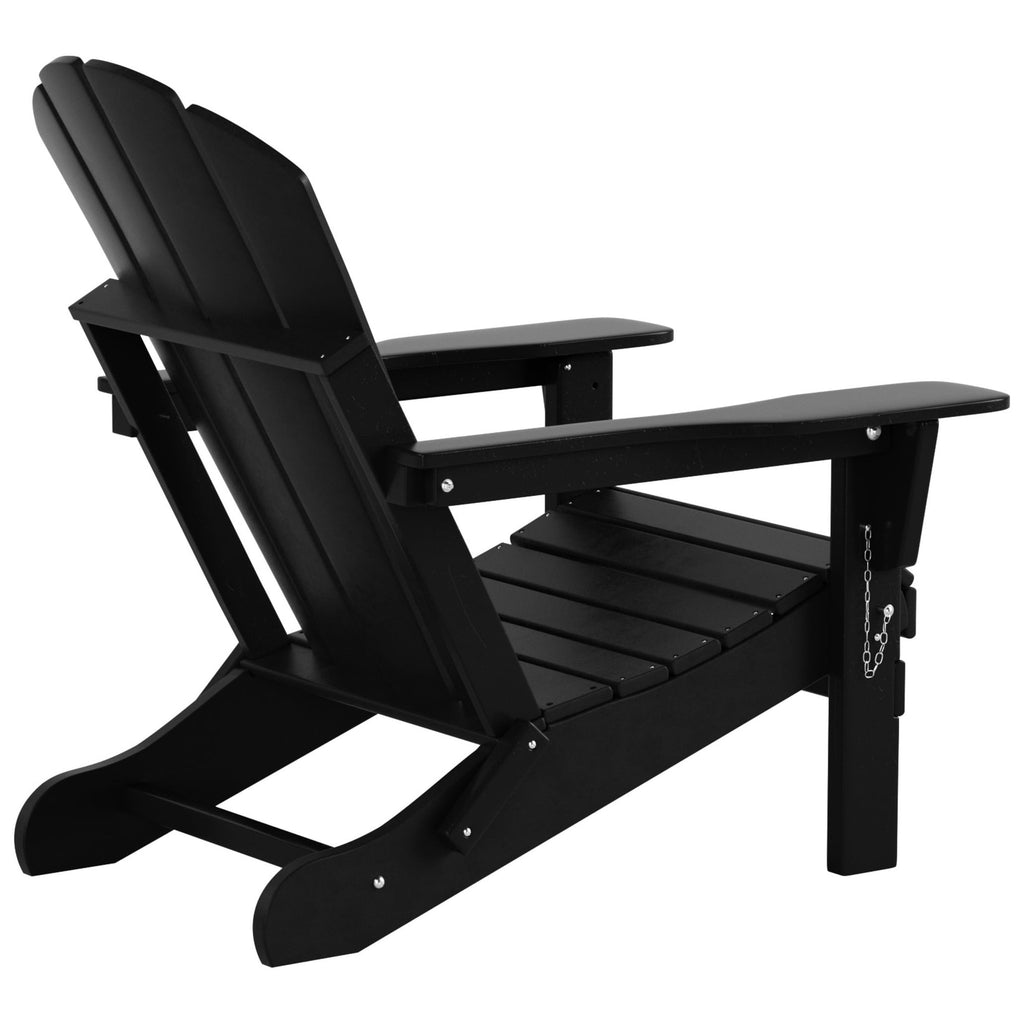 Polytrends Laguna Hdpe All Weather Outdoor Patio Foldable Adirondack Chair With Ottoman (2-Piece Set)
