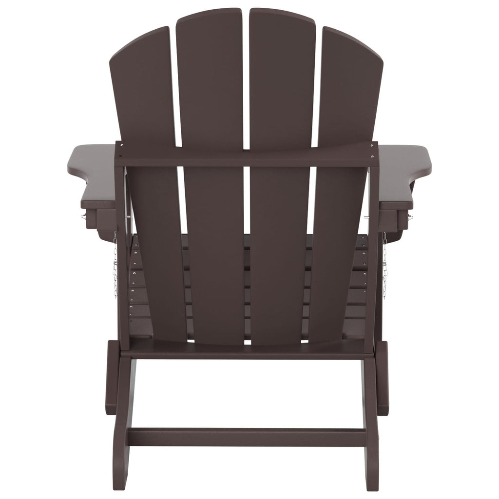 Polytrends Laguna Hdpe All Weather Outdoor Patio Foldable Adirondack Chair With Ottoman (2-Piece Set)