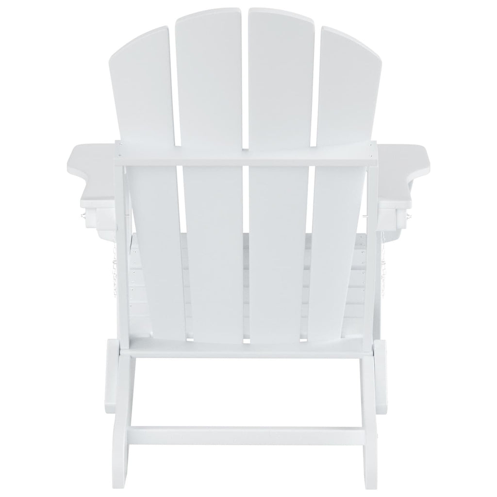Polytrends Laguna Hdpe All Weather Outdoor Patio Foldable Adirondack Chair With Ottoman (2-Piece Set)
