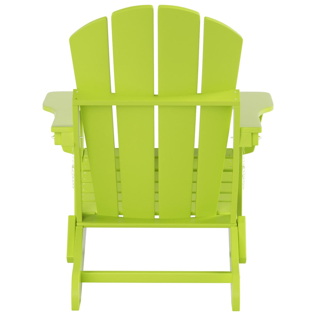 Polytrends Laguna Hdpe All Weather Outdoor Patio Foldable Adirondack Chair With Ottoman (2-Piece Set)