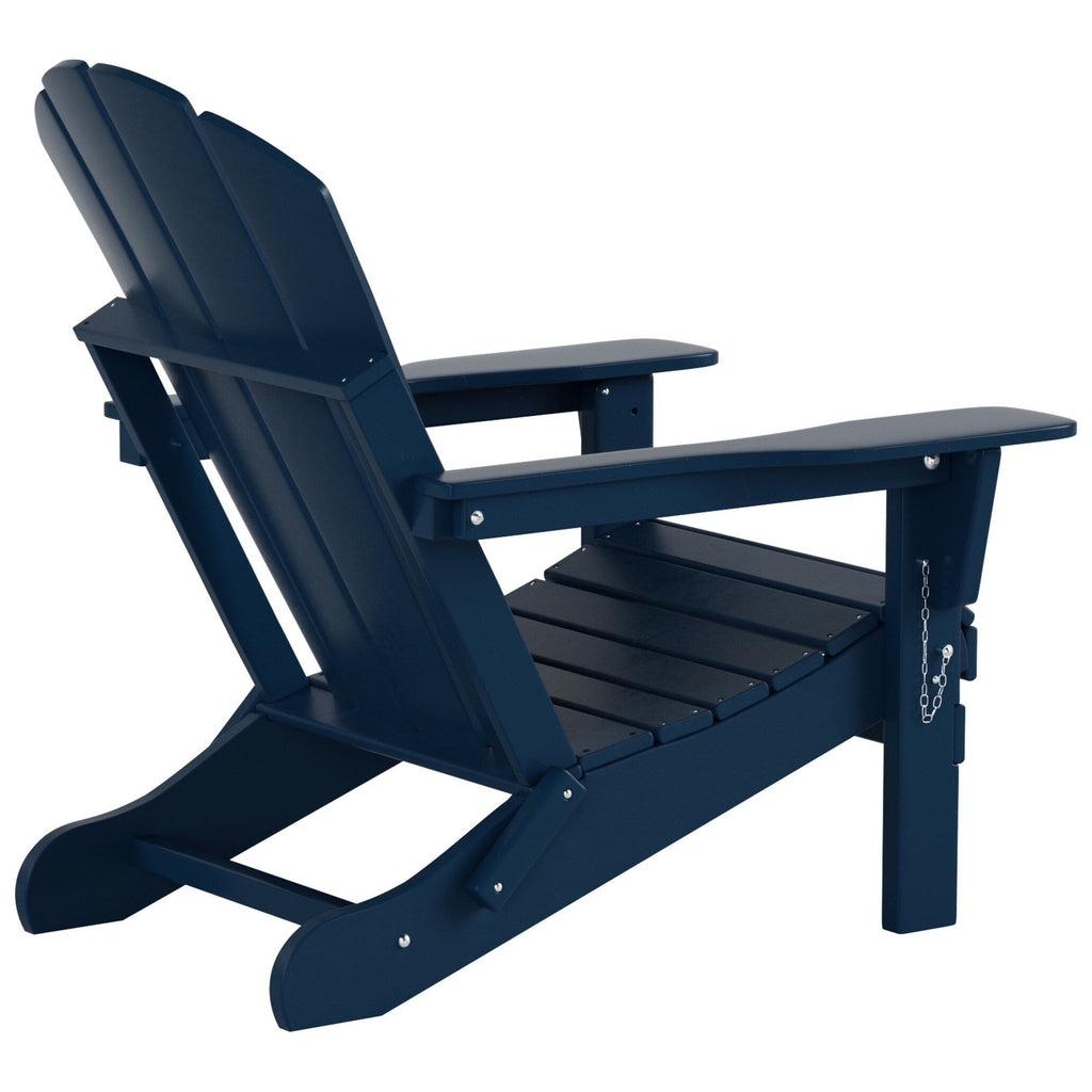 Polytrends Laguna Hdpe All Weather Outdoor Patio Foldable Adirondack Chair With Ottoman (2-Piece Set)