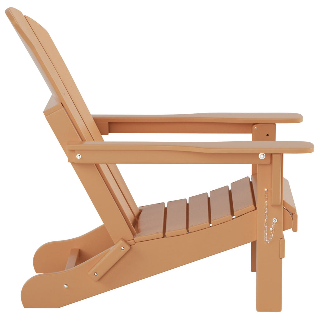 Polytrends Laguna Hdpe All Weather Outdoor Patio Foldable Adirondack Chair With Ottoman (2-Piece Set)