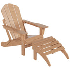 Polytrends Laguna Hdpe All Weather Outdoor Patio Foldable Adirondack Chair With Ottoman (2-Piece Set)