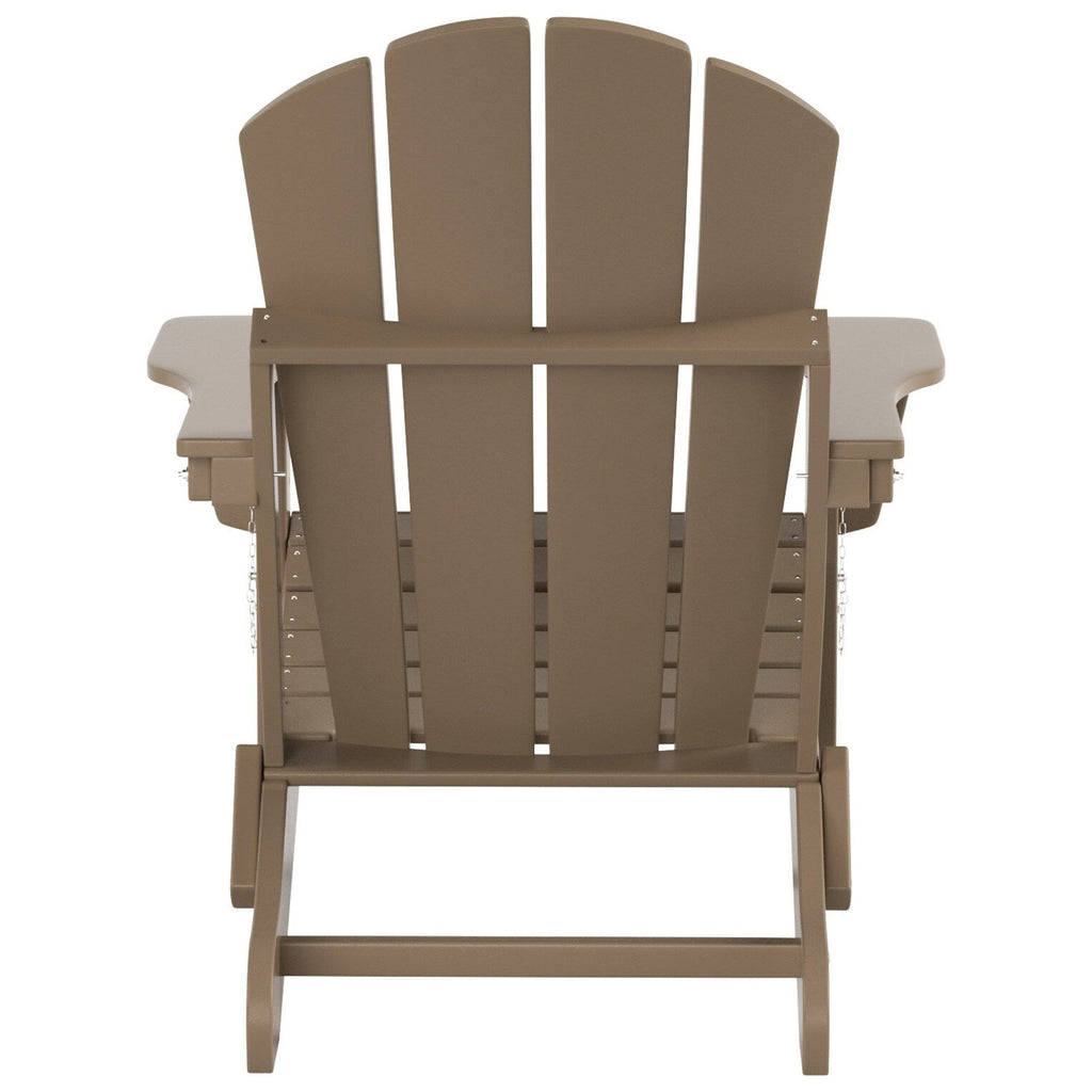 Polytrends Laguna Hdpe All Weather Outdoor Patio Foldable Adirondack Chair With Ottoman (2-Piece Set)