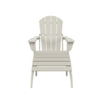 Polytrends Laguna Hdpe All Weather Outdoor Patio Foldable Adirondack Chair With Ottoman (2-Piece Set)