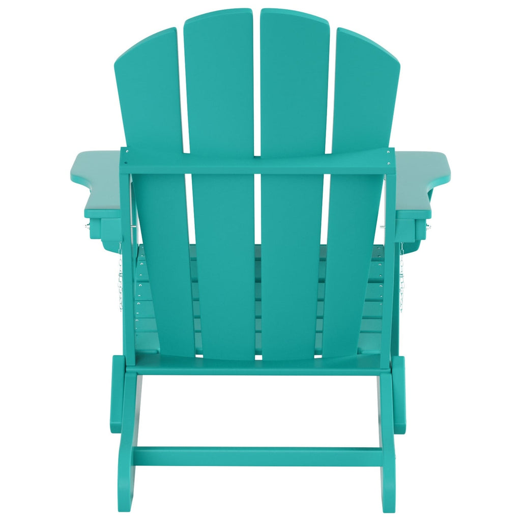 Polytrends Laguna Hdpe All Weather Outdoor Patio Foldable Adirondack Chair With Ottoman (2-Piece Set)