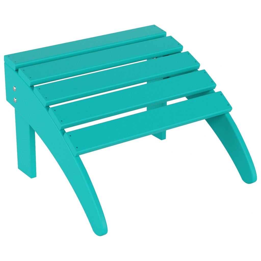 Polytrends Laguna Hdpe All Weather Outdoor Patio Foldable Adirondack Chair With Ottoman (2-Piece Set)
