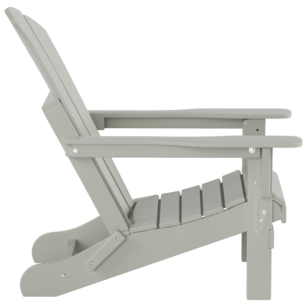 Polytrends Laguna Hdpe All Weather Outdoor Patio Foldable Adirondack Chair With Ottoman (2-Piece Set)