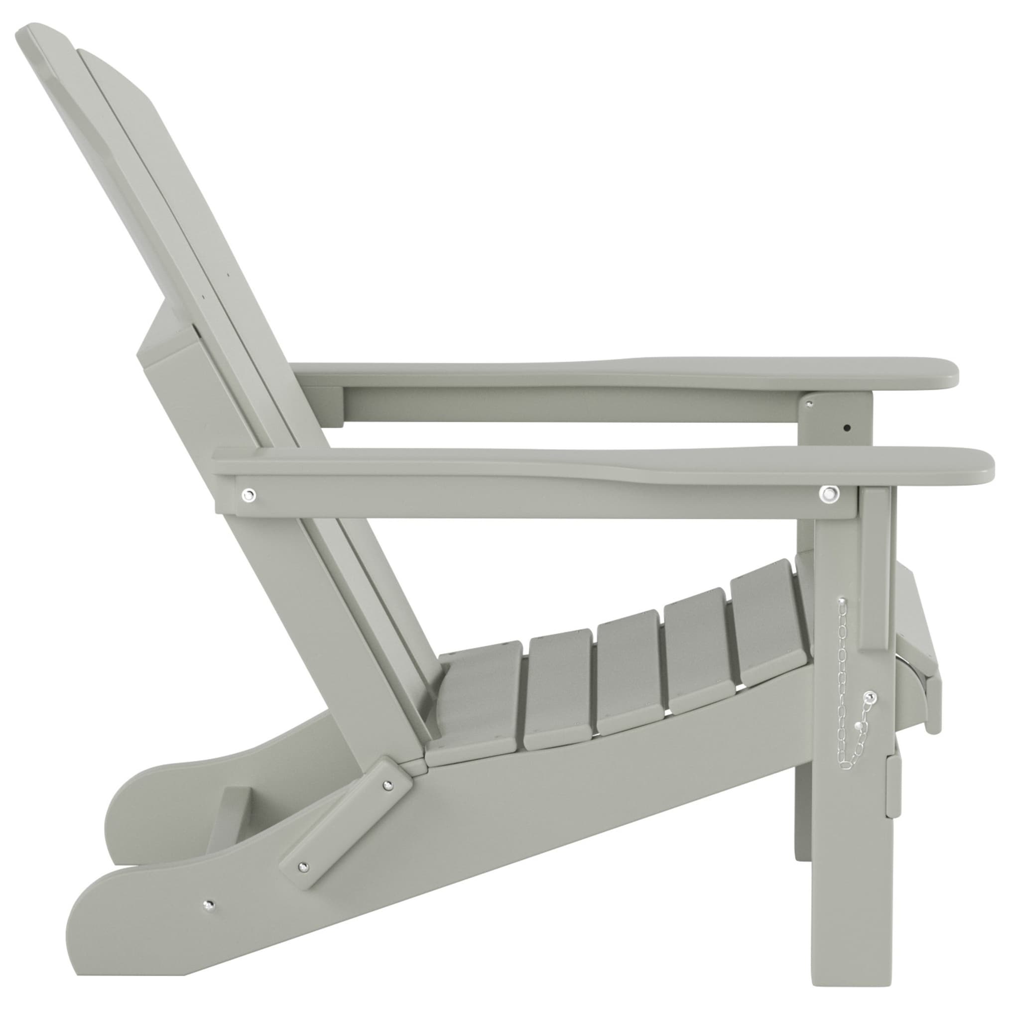 Polytrends Laguna Hdpe All Weather Outdoor Patio Foldable Adirondack Chair With Ottoman (2-Piece Set)
