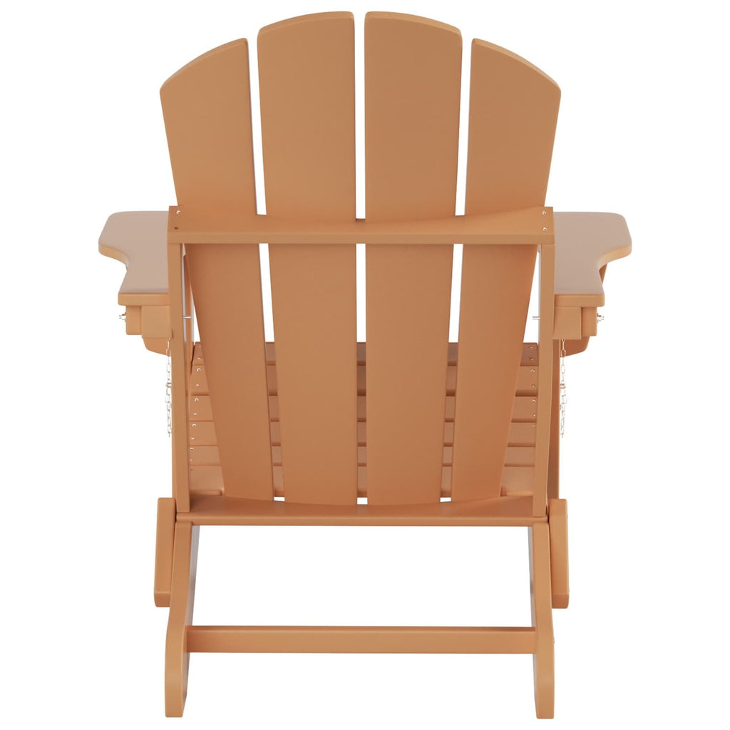 Polytrends Laguna Hdpe All Weather Outdoor Patio Foldable Adirondack Chair With Ottoman (2-Piece Set)