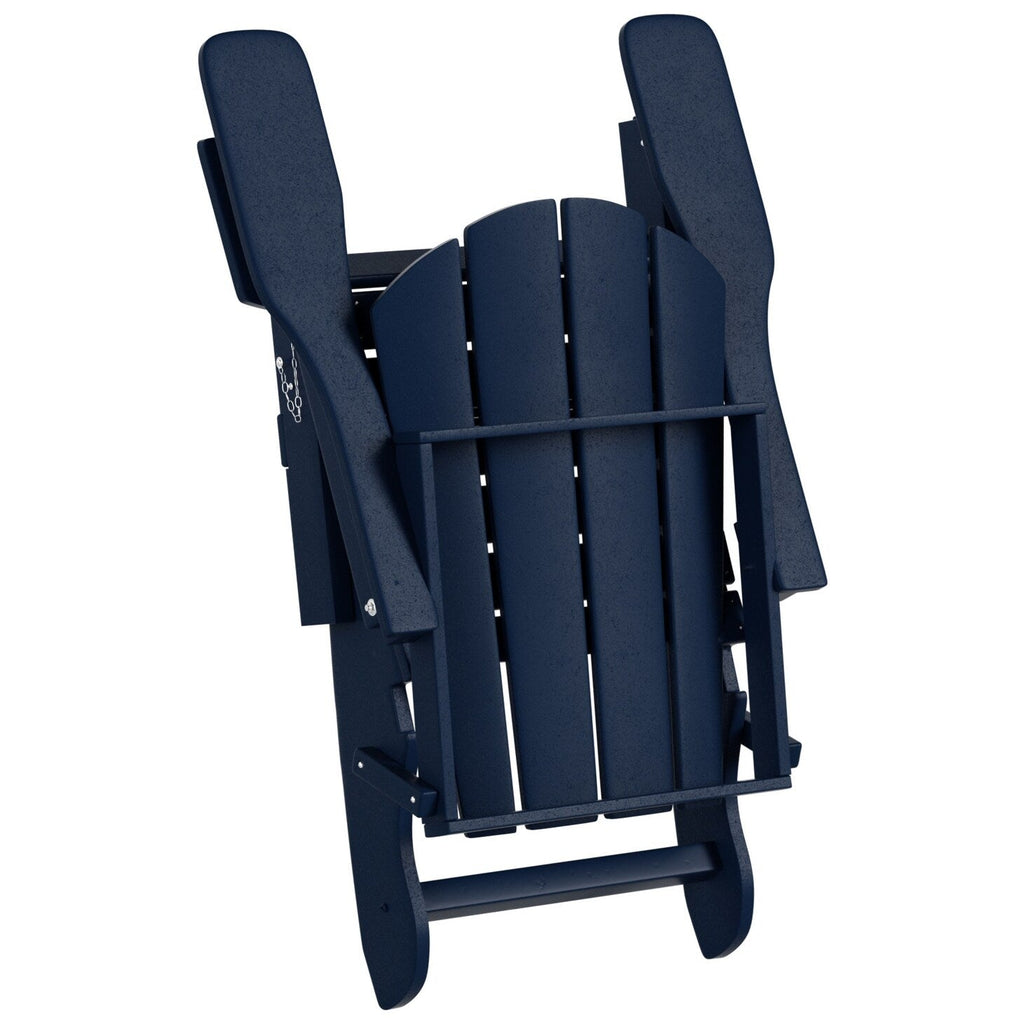 Polytrends Laguna Hdpe All Weather Outdoor Patio Foldable Adirondack Chair With Ottoman (2-Piece Set)
